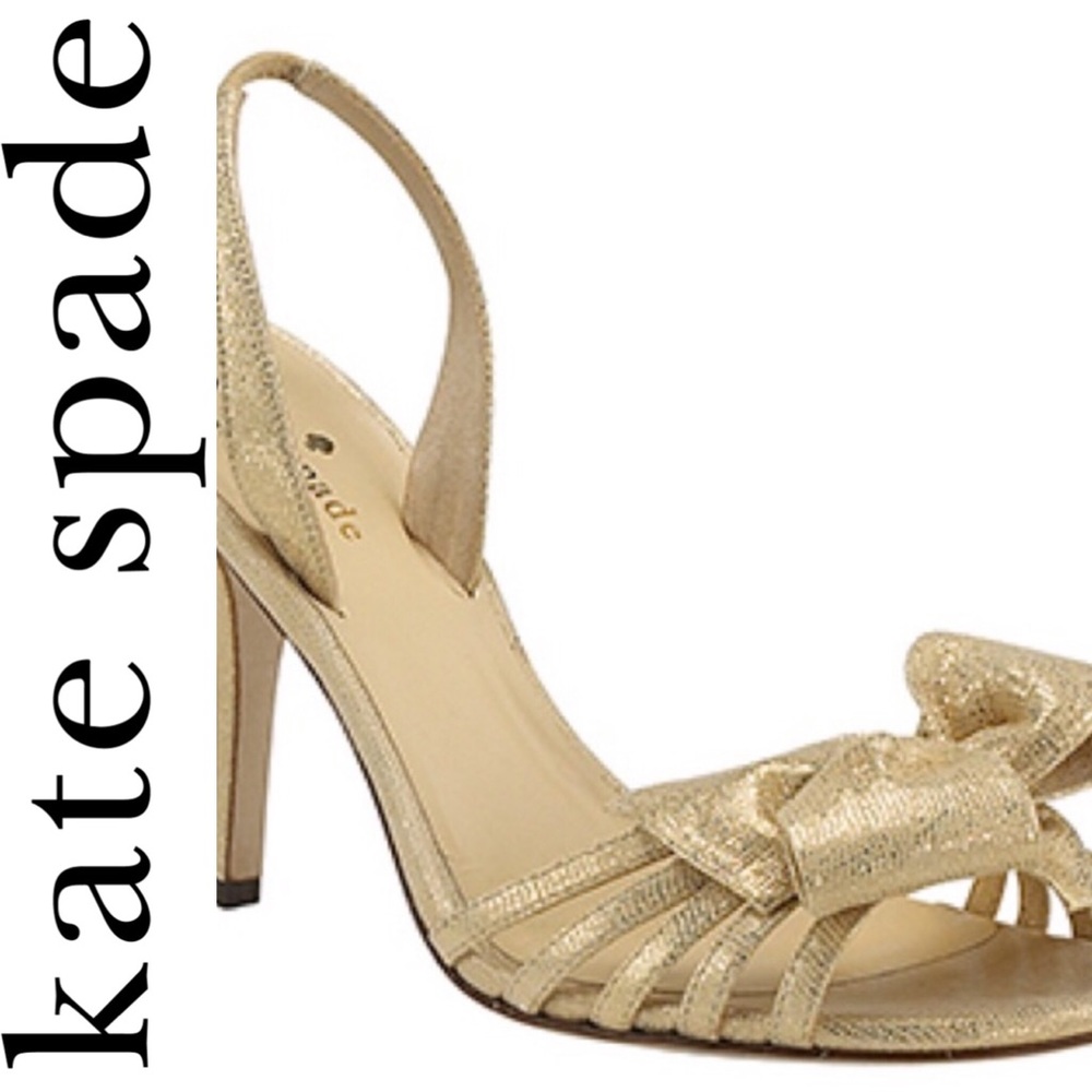 Kate Spade Lourdes Gold Lizard slingback - Size 6